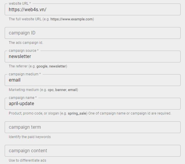 Cách rút gọn link trên URL Builder để hướng đến Direct Traffic